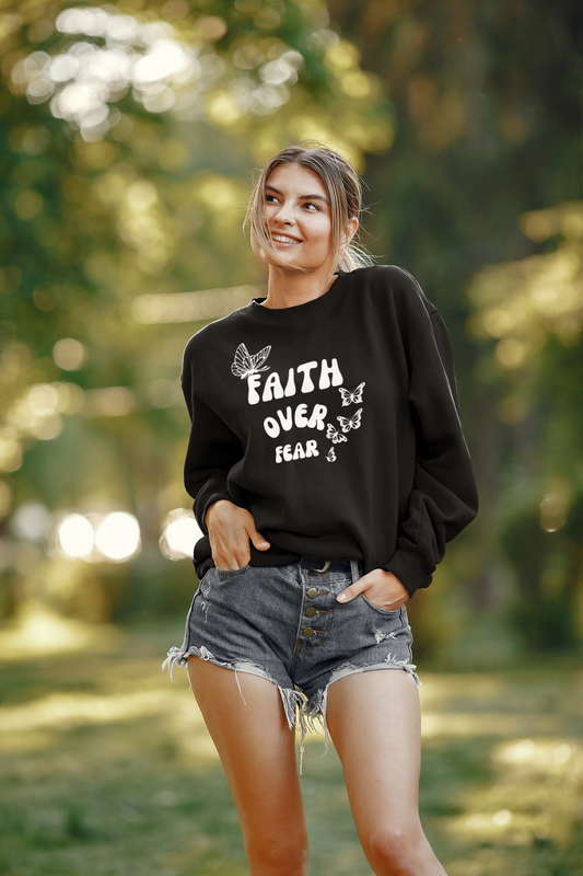 Faith over Fear Premium Crewneck Sweatshirt